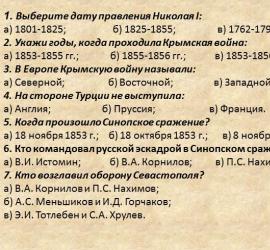Тест по истории крымская война Викторина по крымской войне 1853 1856